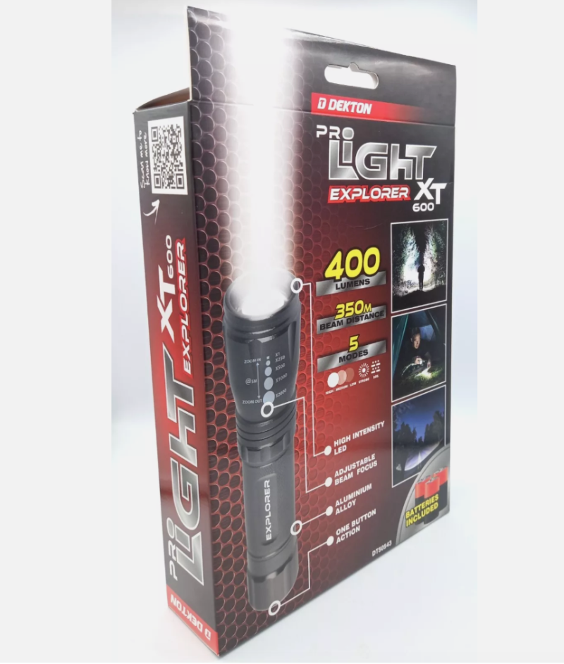 Aluminium Torch Powerful Super Bright 5 Mode LED Flashlight Adjustable 350m Beam - Image 2